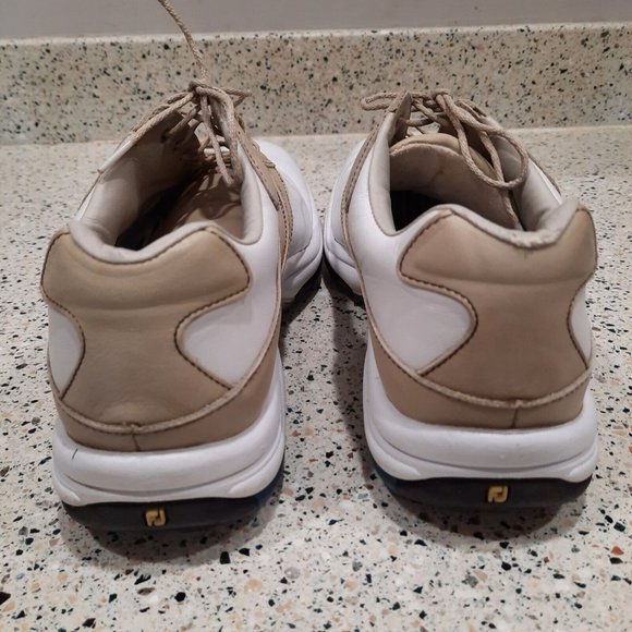 FootJoy Contour Series 94149 Womens Size 9 White/Tan Soft Spikes Golf - Picture 4 of 6